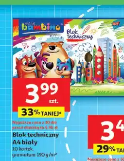 Auchan Blok techniczny a4 10 kartek Moje Bambino oferta