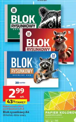 Auchan Blok rysunkowy 20 kartek a4 oferta