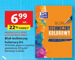 Auchan Blok techniczny a4 10 k. kolorowy Oxford oferta
