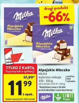 Intermarche Czekolada Alpejskie Mleczko Milka oferta