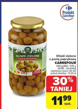 Carrefour Oliwki zielone z pastą paprykową Carrefour oferta