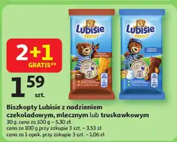 Auchan Biszkopty Lubisie z nadzieniem czekoladowym, mlecznym lub truskawkowym oferta