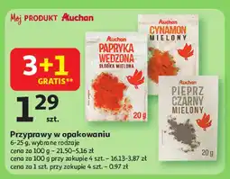 Auchan Przyprawa papryka wędzona/cynamon mielony/pieprz czarny mielony Auchan oferta