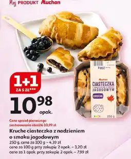 Auchan Kruche ciasteczka z nadzieniem o smaku jagodowym Auchan oferta