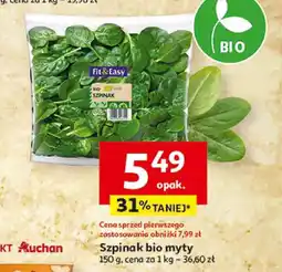 Auchan Szpinak bio myty Fit & Easy oferta