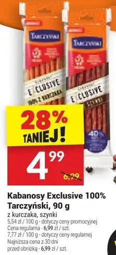 Twój Market Kabanosy Exclusive 100% Tarczyński oferta