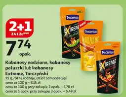 Auchan Kabanosy nadziane, kabanosy paluszki lub kabanosy Extreme Tarczyński oferta