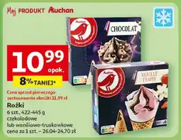 Auchan Rożki czekoladowe lub waniliowo-truskawkowe Auchan oferta