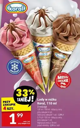 Twój Market Lody w rożku Koral oferta