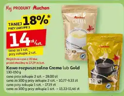 Auchan Kawa rozpuszczalna Crema lub Gold Auchan oferta