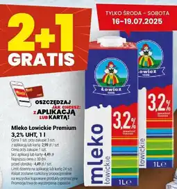 Twój Market Mleko Łowickie Premium 3,2% UHT Łowicz oferta