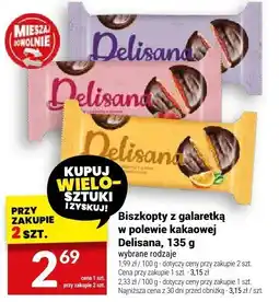 Twój Market Biszkopty z galaretką w polewie kakaowej Delisana oferta