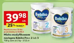 Auchan Mleko modyfikowane Bebiko Pro+ 2 lub 3 oferta