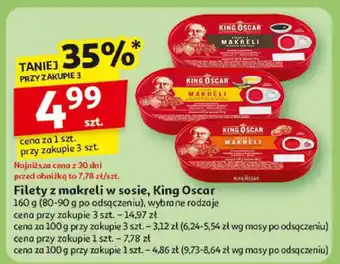 Auchan Filety z makreli w sosie King Oscar oferta