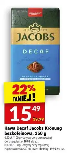 Twój Market Kawa Decaf Jacobs Krönung bezkofeinowa, 250 g oferta