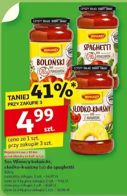 Auchan Sos Winiary boloński, słodko-kwaśny lub do spaghetti oferta