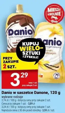 Twój Market Jogurt Danio w saszetce Danone, 120 g oferta
