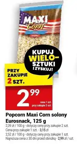 Twój Market Popcorn Maxi Corn solony Eurosnack, 125 g oferta