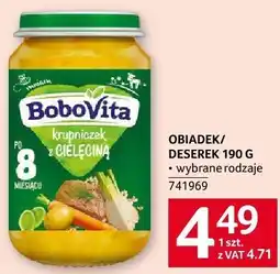 Selgros Obiadek BoboVita deserek 190g oferta