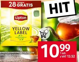 Selgros Herbata ekspresowa Lipton Yellow Label 92 torebki oferta