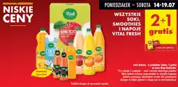 Biedronka Soki, smoothies i napoje vital fresh oferta