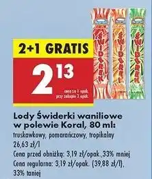 Biedronka Lody Koral Świderek oferta
