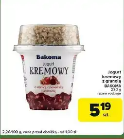 Carrefour Express Jogurt z wiśnią, czereśnia i granolą Bakoma Kremowy oferta