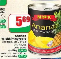 Dino Ananas M&K w lekkim syropie oferta