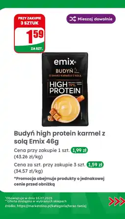 Dino Budyń high protein karmel z solą Emix oferta