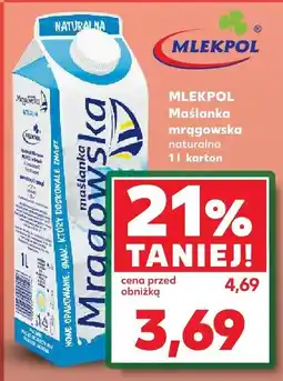 Kaufland Maślanka mrągowska naturalna Mlekpol oferta