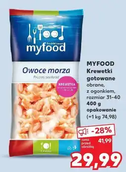 Kaufland Krewetki gotowane obrane z ogonkiem MyFood oferta