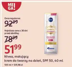 Rossmann Krem na dzień spf 50 przeciw przebarwieniom Nivea Cellular Luminous 630 oferta