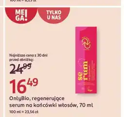 Rossmann Silikonowe serum na końcówki włosów połysk Only Bio Hair Of The Day oferta