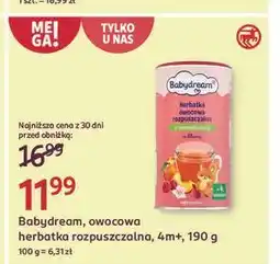 Rossmann Herbatka rozpuszczalna z izomaltulozy owocowa Babydream oferta