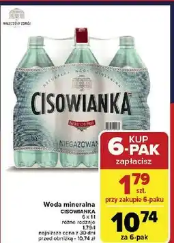 Carrefour Woda niegazowana Cisowianka oferta