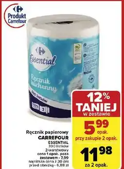 Carrefour Ręcznik kuchenny Carrefour Essential oferta