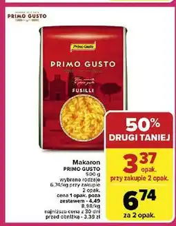 Carrefour Makaron fusilli Melissa Primo Gusto oferta