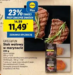 Lidl Stek wołowy w marynacie Grill&Fun oferta
