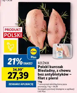 Lidl Polski kurczak Biesiadny, z chowu bez antybiotyków - filet z piersi RZEŹNIK oferta