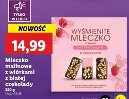 Lidl Mleczko malinowe z wiórkami z białej czekolady Lidl oferta