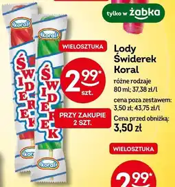 Żabka Lody Świderek Koral oferta