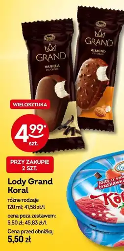Żabka Lody Grand Koral różne rodzaje oferta