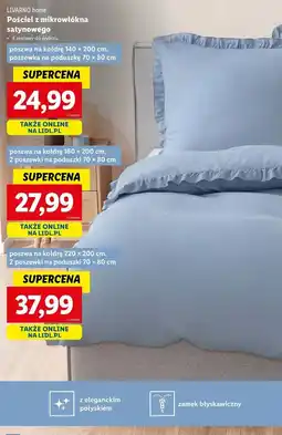 Lidl Pościel z mikrowłókna satynowego 220 x 200 cm + 2 70 80 Livarno Home oferta