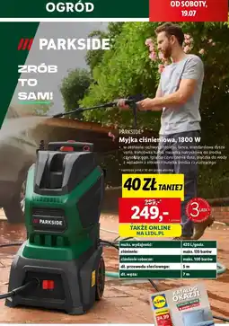 Lidl Myjka ciśnieniowa 1800 w Parkside oferta