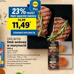 Lidl Stek wołowy w marynacie z kolorowym pieprzem Grill And Fun oferta