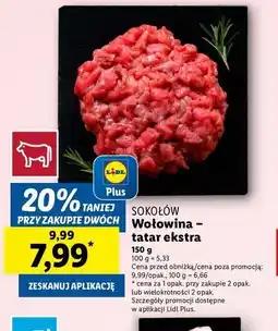 Lidl Tatar wołowy ekstra Sokołów oferta