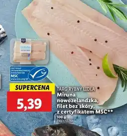 Lidl Miruna nowozelandzka filet bez skóry Targ Rybny Lidla oferta