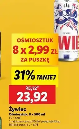 Lidl Piwo Żywiec Jasne Pełne oferta