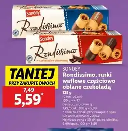 Lidl Ciastka rondissimo w deserowej czekoladzie Sondey oferta