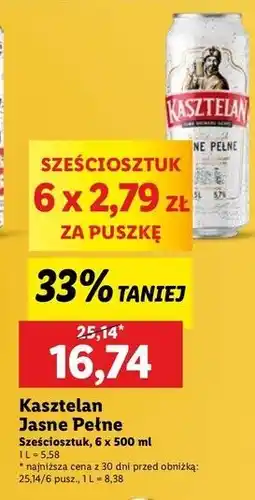 Lidl Piwo Kasztelan Jasne Pełne oferta